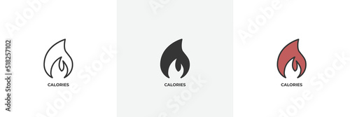 calories icon. Line, solid and filled outline colorful version, outline and filled vector sign. Idea Symbol, logo illustration. Vector graphics