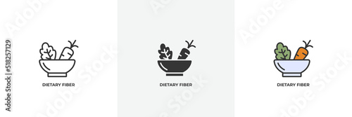 dietary fiber icon. Line  solid and filled outline colorful version  outline and filled vector sign. Idea Symbol  logo illustration. Vector graphics