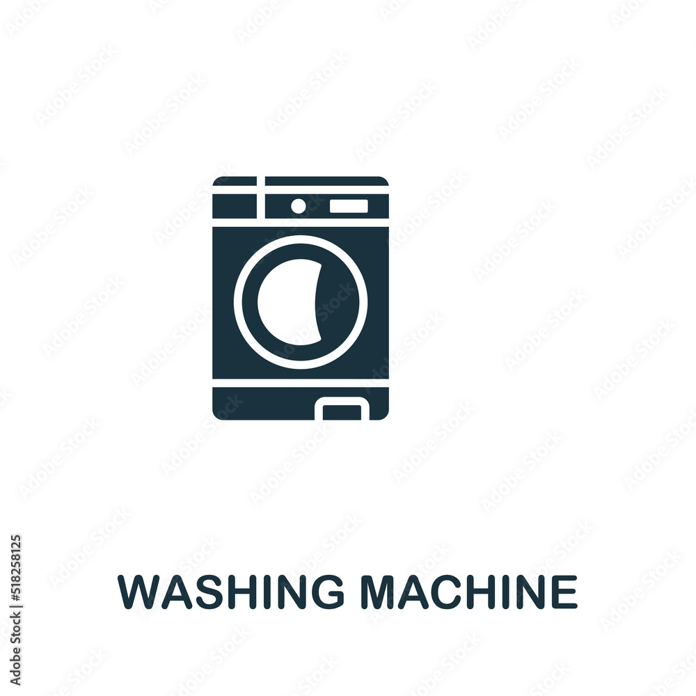 Washing Machine icon. Monochrome simple line Housekeeping icon for templates, web design and infographics