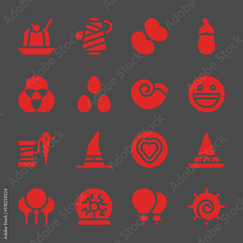 purple web icons. Jelly and Thread, Aubergine and Yahoo symbol, vector signs