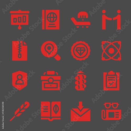 doc web icons. Presentation and Passports, Agreement and Electron symbol, vector signs
