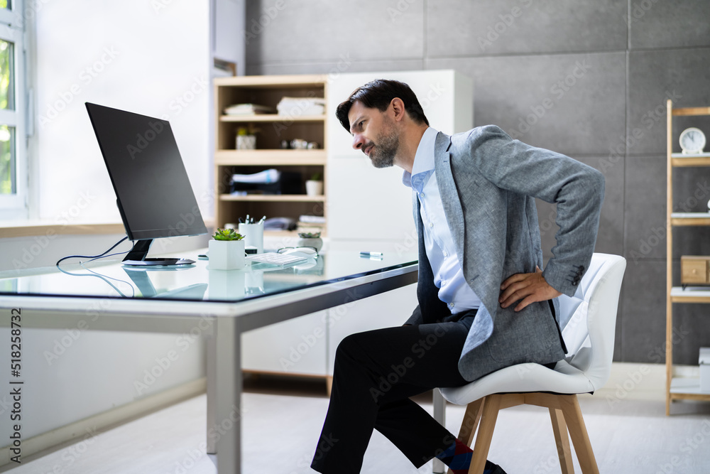 Bad Posture Sitting In Office With Backache Bad Posture Sitting In Office With Backache