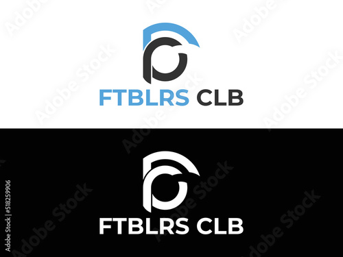 initial letter logo cf, fc, f inside c rounded lowercase white black background.eps