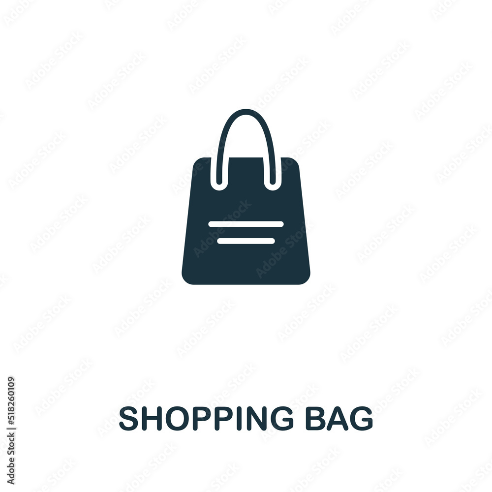 Shopping Bag icon. Monochrome simple line Online Store icon for templates, web design and infographics Shopping Bag icon. Monochrome simple line Online Store icon for templates, web design and infographics