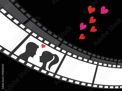 ドラマのような恋人のワンシーンを記録した映像フィルムネガ