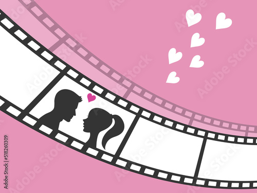 ドラマのような恋人のワンシーンを記録した映像フィルムネガ