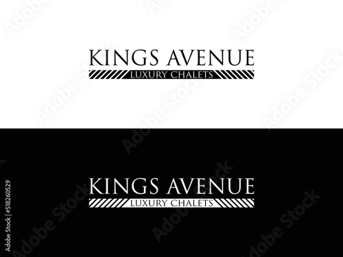 KINGS AVENUE luxury chalets logo design vector.eps