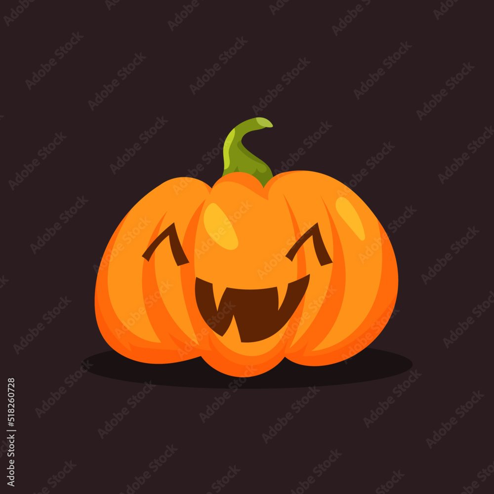 Halloween pumpkins. Orange pumpkin jack lantern characters. Spooky and angry carved faces
