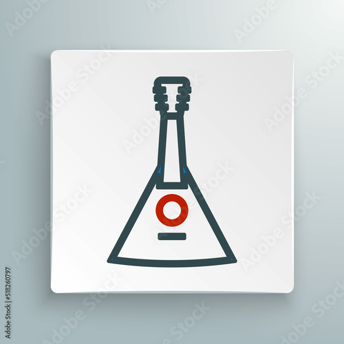 Line Musical instrument balalaika icon isolated on white background. Colorful outline concept. Vector