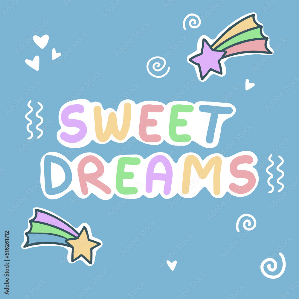 poster sweet dreams sticker pack cloud heart stars colorful poster sweet dreams sticker pack cloud heart stars colorful