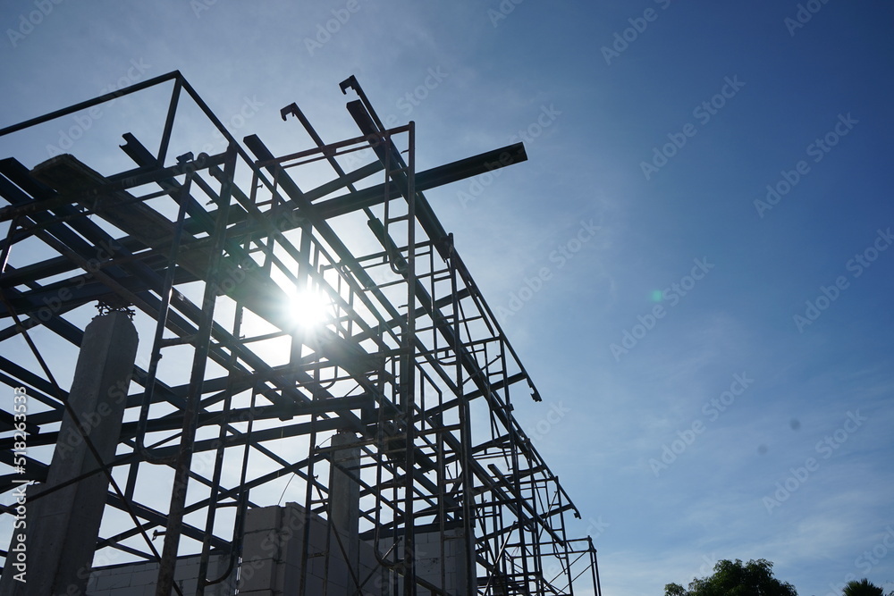 steel roof truss construction of the residence steel roof truss construction of the residence