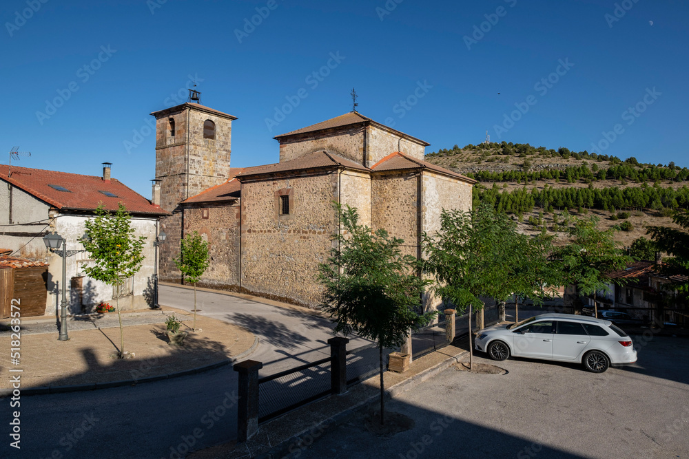 iglesia parroquial  de San Millán de la Cogolla, siglo XVIIII , Cabrejas del Pinar, Soria, Comunidad Autónoma de Castilla, Spain, Europe