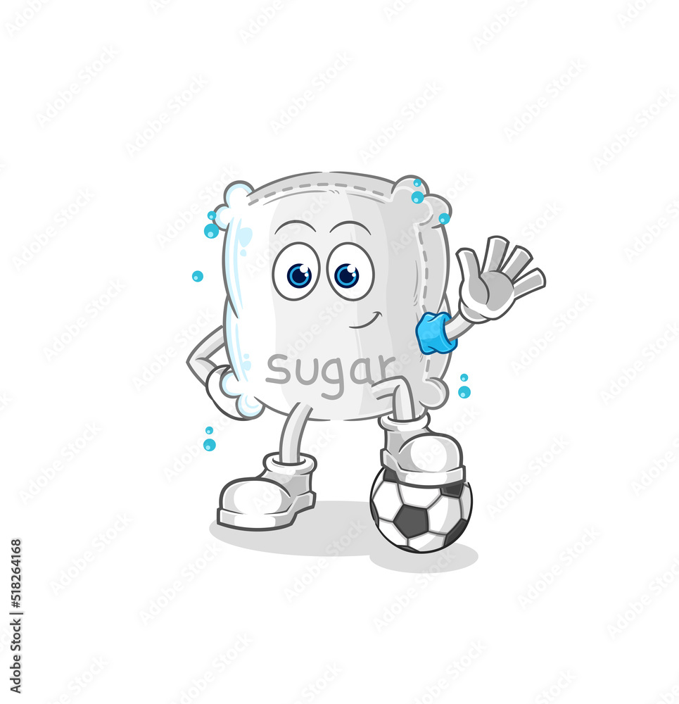 sugar sack playing soccer illustration. character vector