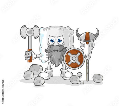 sugar sack viking with an ax illustration. character vector