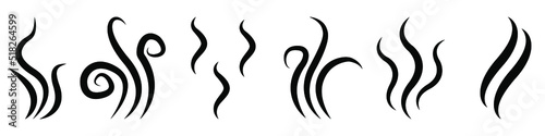 Stream illustration sign or symbol. Smell icon vector set. Aroma symbol or logo.