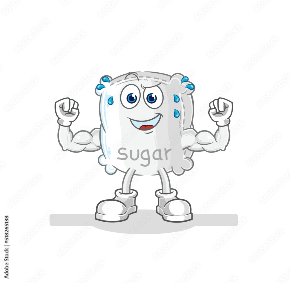 sugar sack muscular cartoon. cartoon mascot vector