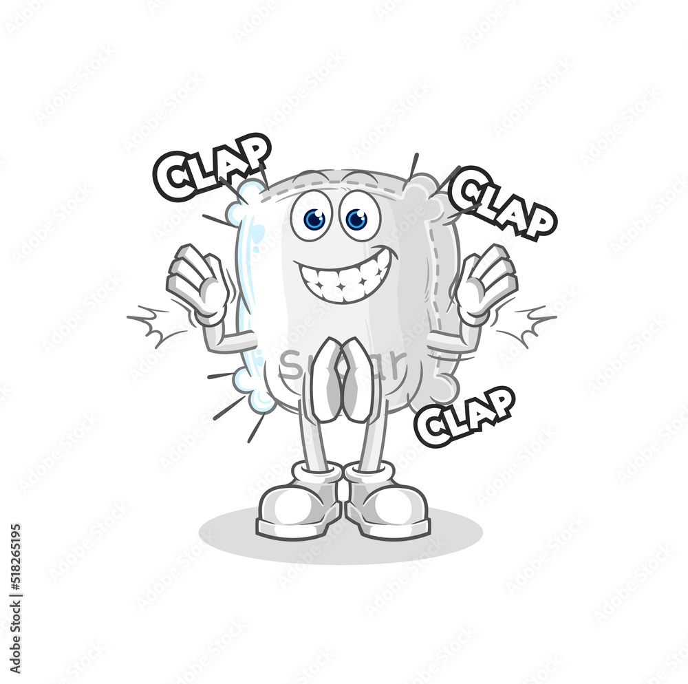 Fototapeta premium sugar sack applause illustration. character vector