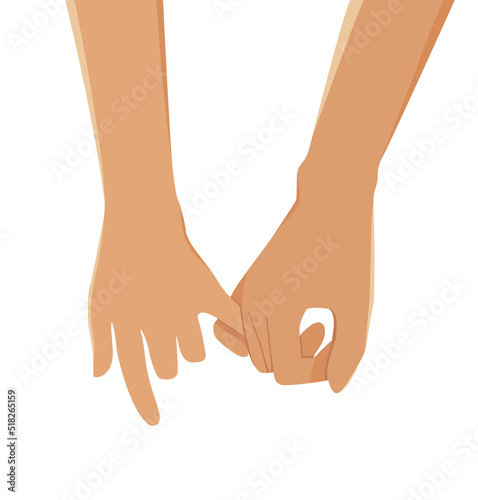 pinky promise , hand holding vector illustration
