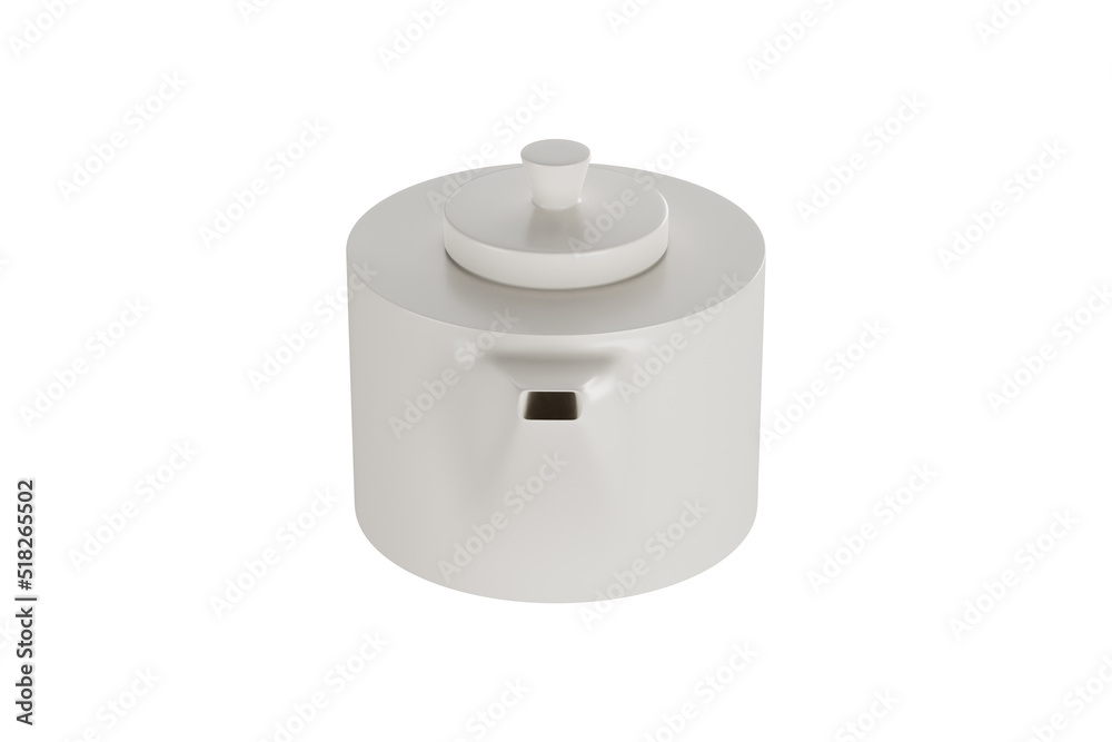 Tea pots ceramic isolated on white background. 3d rendering Tea pots ceramic isolated on white background. 3d rendering