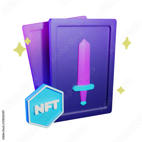 3D Trading Card PNG Illustration