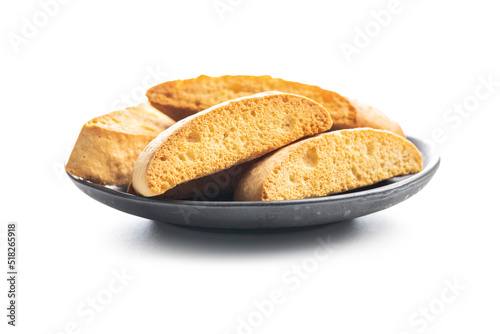 Sweet anicini cookies. Italian biscotti with anise flavor isolated on white background. photo