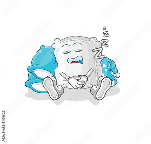 sugar sack sleeping character. cartoon mascot vector