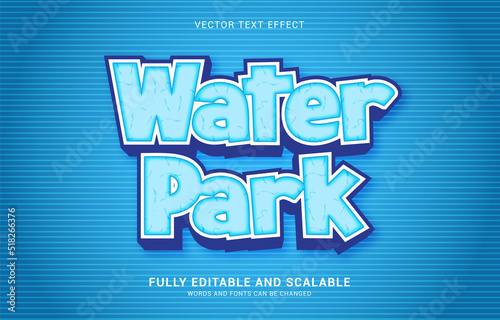 editable text effect, Water Park style