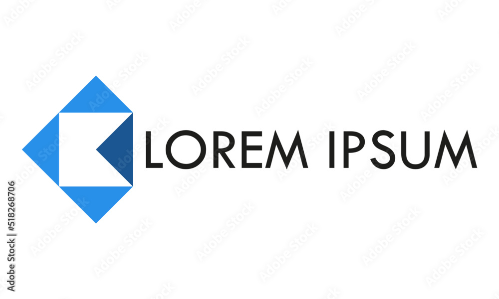 Blue Simple Triangle Open Box Abstract Logo Design Blue Simple Triangle Open Box Abstract Logo Design