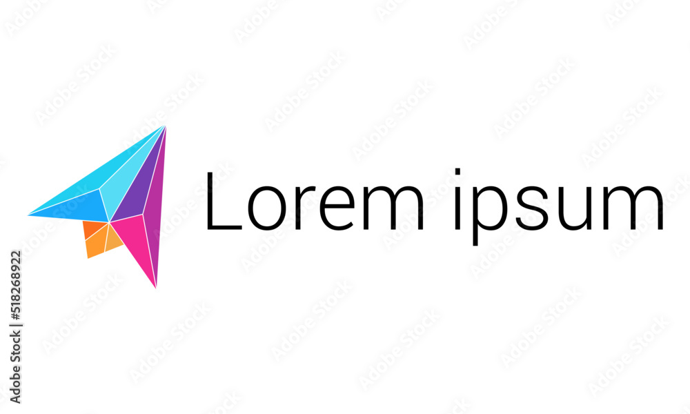 Abstract Colorful Polygon Paper Plane Logo Design Abstract Colorful Polygon Paper Plane Logo Design