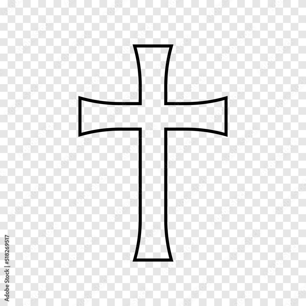 Obraz premium Christian cross icon simple design