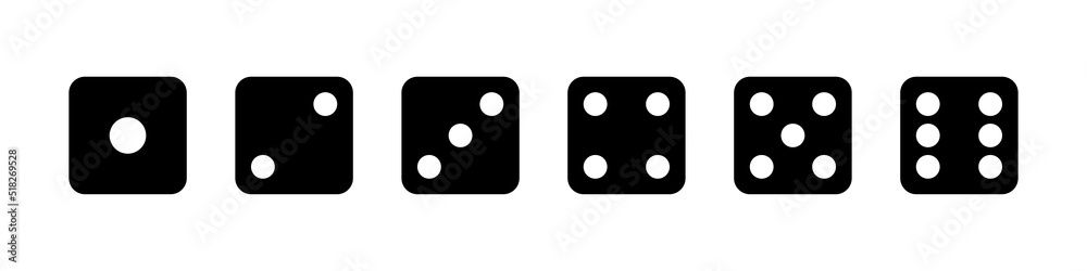 Game dice icon set simple design Game dice icon set simple design