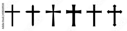 Cross icon set. Cristian icons