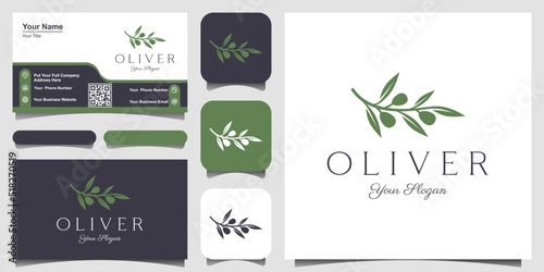 twig Olive oil logo design template.
