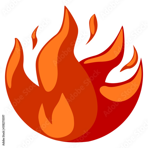 Fire element nature, vector round icon for design.