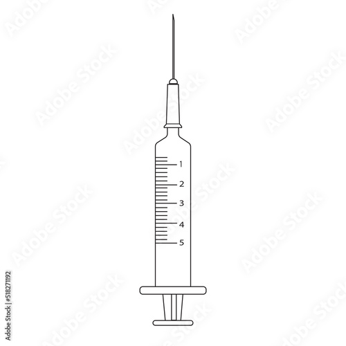 Medical syringe with liquid medicine inside