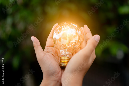 light bulb in hand