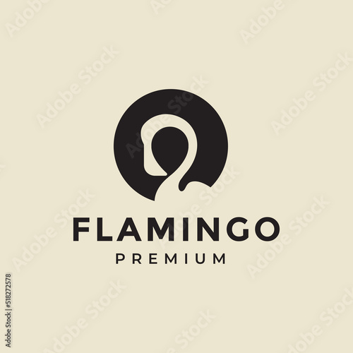 flamingo logo design vector illustration icon