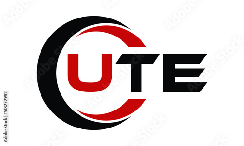 UTE swoosh three letter logo design vector template | monogram logo | abstract logo | wordmark logo | letter mark logo | business logo | brand logo | flat logo | minimalist logo | text | word | symbol