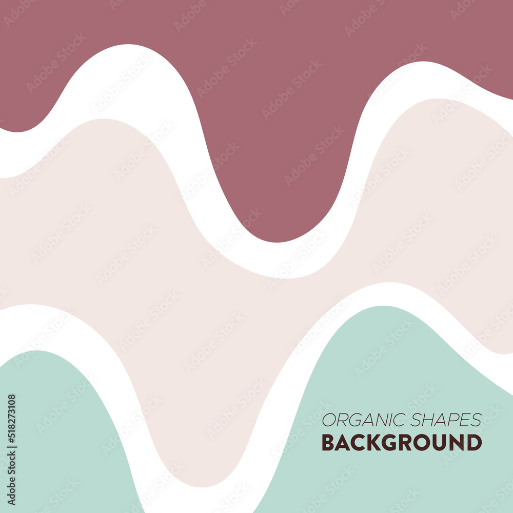 Organic shapes background. Hand drawn autumnal colors banner. For social media post, web, promotional banner, advertising and branding. Vector illustration, flat design