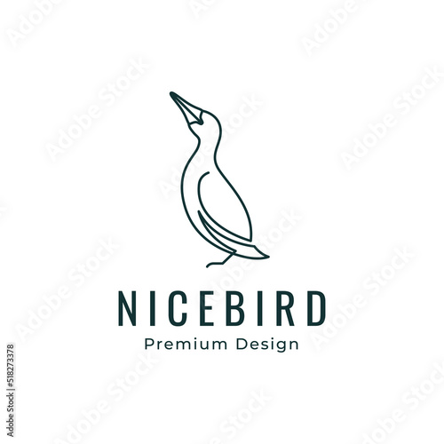 cormorant bird logo design vector icon symbol