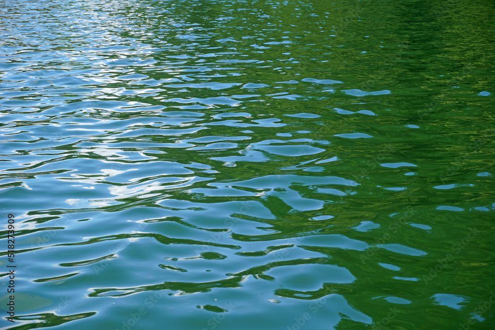 Ripples on water surface - sky reflection Ripples on water surface - sky reflection