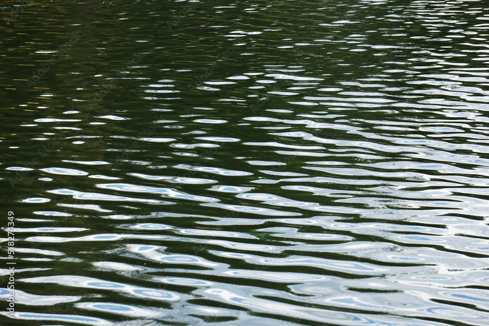 Ripples on water surface - sky reflection