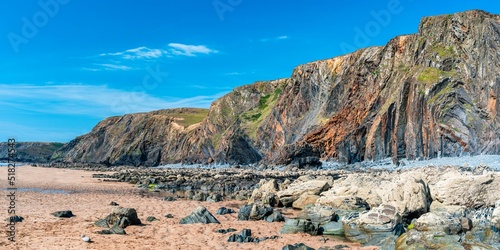 Cliffs on the Sandymouth Bay Beach, National Trust, Bude, Cornwall, England, Europe