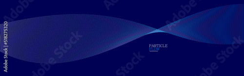 Dark blue airy particles flow vector design, abstract background with wave of flowing dots array, digital futuristic illustration, nano technology theme.