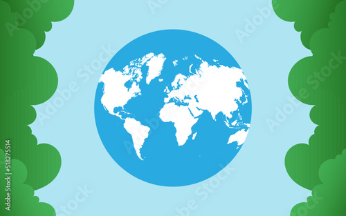 Save our planet illustration with globe and plant decoration, eco green environment, go green campaign, earth day banner easy to edit eps 10. 