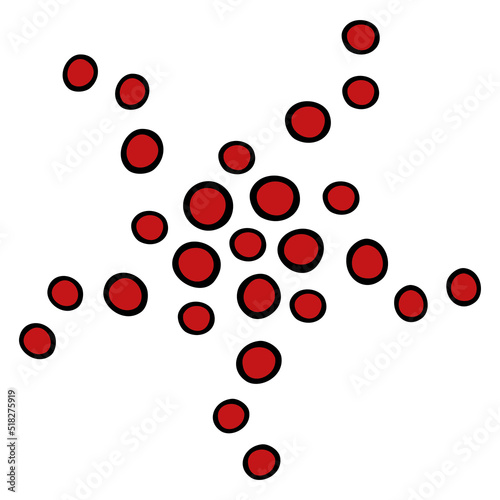 Starfish. Red inhabitant of the ocean. Marine invertebrate animal. Color vector illustration. Isolated background. Cartoon style. Idea for web design.