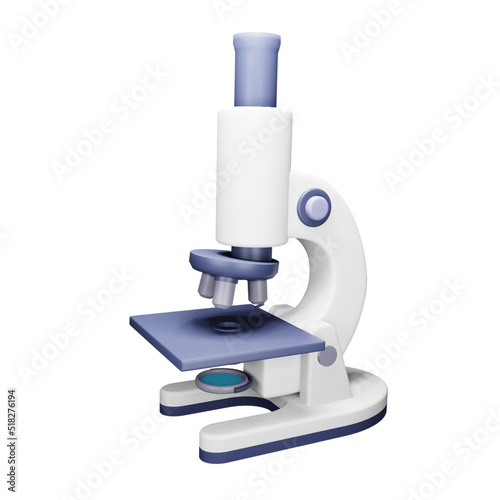 Microscope 3d rendering isometric icon.