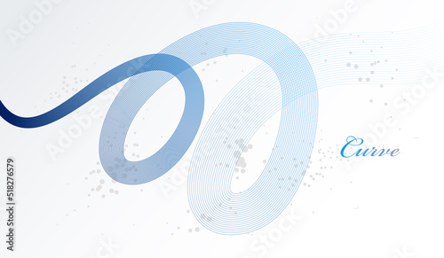 Elegant blue lines vector dimensional abstract background, 3D dynamic curve stripes in motion beautiful design element, template for banner or poster and other ads.