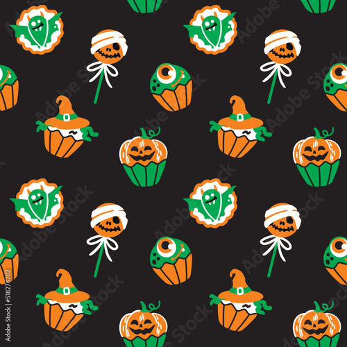 Принти на полотні Cute halloween cakes and cupcakes