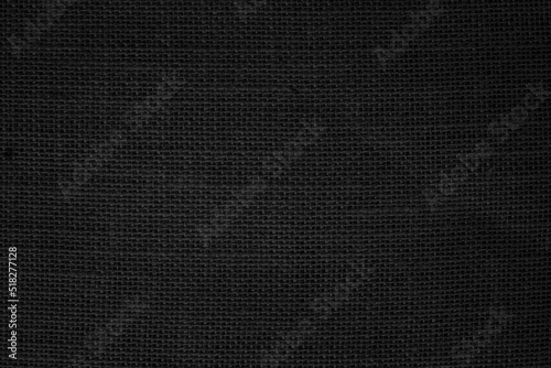 Black Hemp rope texture background. Haircloth wale black dark cloth rustic sackcloth canvas fabric texture. 